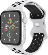 iMoshion Sport⁺ bandje voor de Apple Watch Series 1 / 2 / 3 / 4 / 5 / 6 / 7 / 8 / 9 / SE / Ultra (2) - 42 / 44 / 45 / 49 mm - Maat S/M - White & Black
