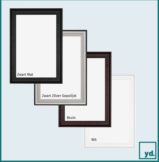 Houten Fotolijst 20x20cm Zwart Zilver Gepolijst