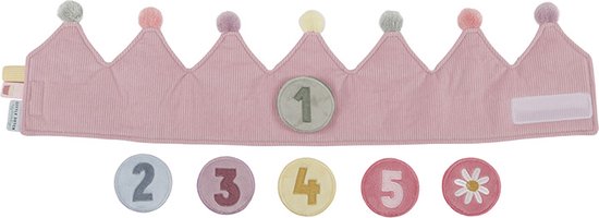 Little Dutch - Couronne d'anniversaire en tissu avec chiffres - Rose