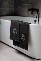 Embroidered Towel / Personalized Towel / Monogram towel / Beach Towel - Bath Towel Black Letter C 70x140