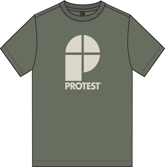 Protest Classic Logo T-Shirt - maat L Men Geen