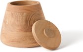 WinQ - Magnifique pot de rangement en bois - en bois d'acacia - avec couvercle - 22x22x18cm