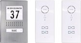m-e modern-electronics 41139 Complete set voor Deurintercom Kabelgebonden Eengezinswoning RVS, Wit