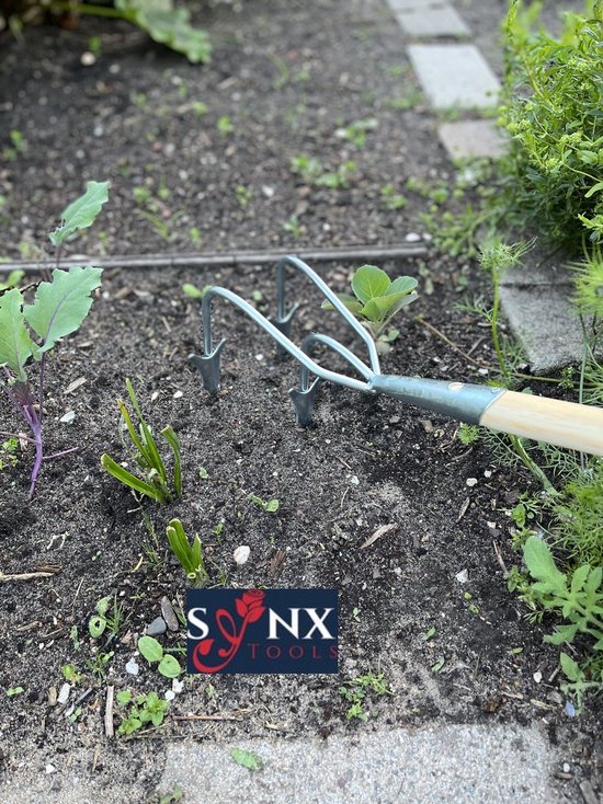Synx Tools hark Cultivator 3 tanden - Cultivator- Verzinkt - Bodembewerkers - Harken - Tuingereedschap / Grondwoelers - Zonder Steel — afbeelding 2