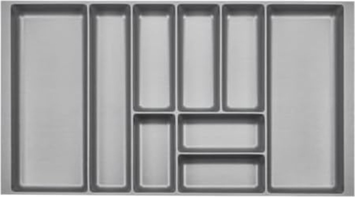 Lade organizer - Bestekbakken kunststof - Breedte: 809 ± 1 mm (90 cm corpus) - Zilvergrijs