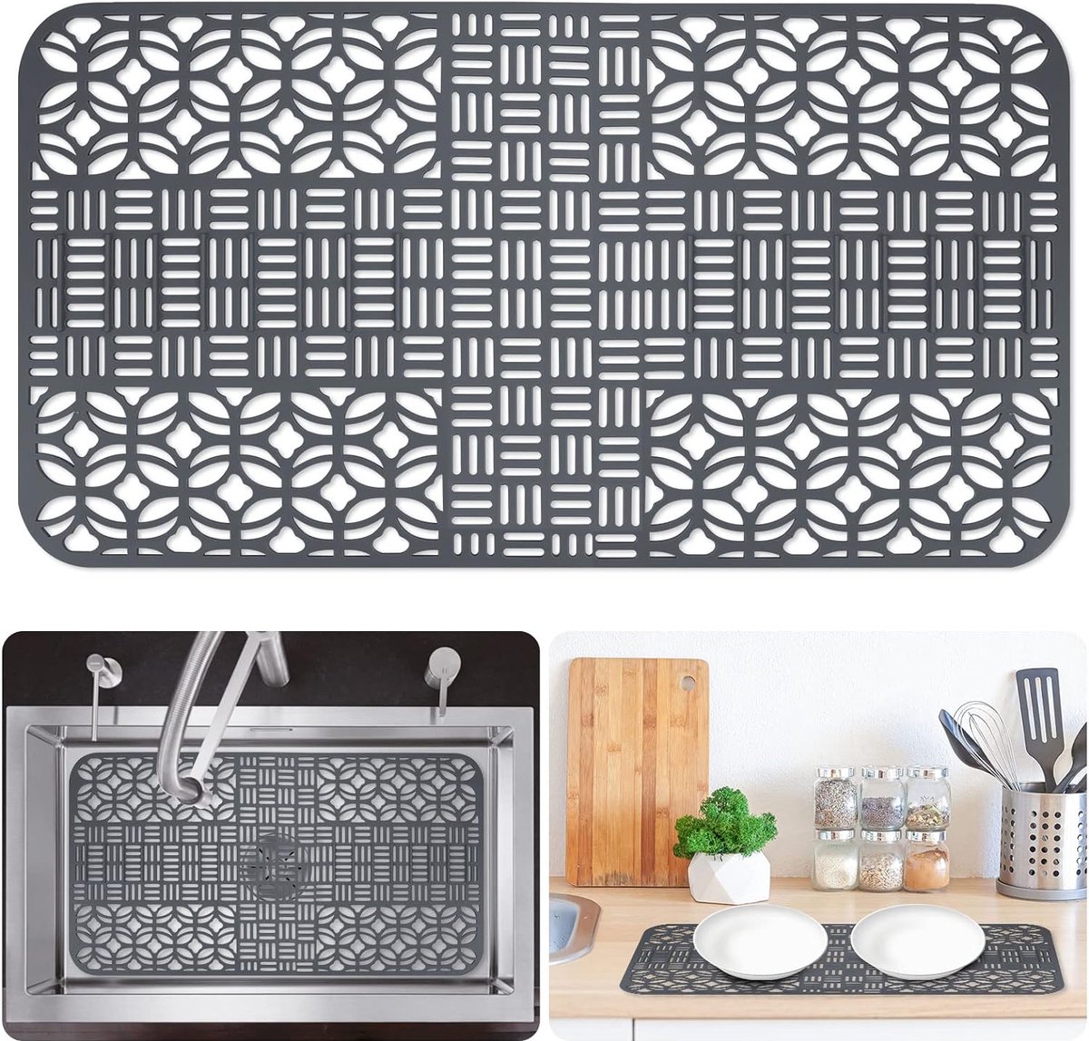 Goedkoopste Spoelmat siliconen, spoelbakmat, spoelbakmat, spoelbak, inleg van siliconen, inklapbaar, antislip spoelbakmat, spoelbakmat (B