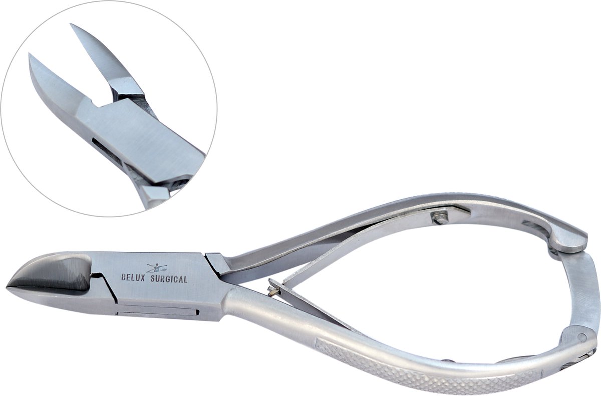 Goedkoopste Belux Surgical Instruments / Nagelknipper Gebogen - Nageltang met Stevige Handvat voor Harde Teennagels 14cm RVS