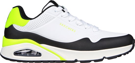 Skechers Uno - Back Lit Heren Sneakers - White Lime - Maat 43