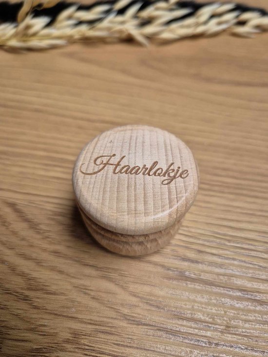 Bewaardoosje - haarlokje - haarlokdoosje - opdruk: gegraveerd - bewaarpotje - haarlokpotje - Sierlijk Lettertype van Kidoozz. — afbeelding 3