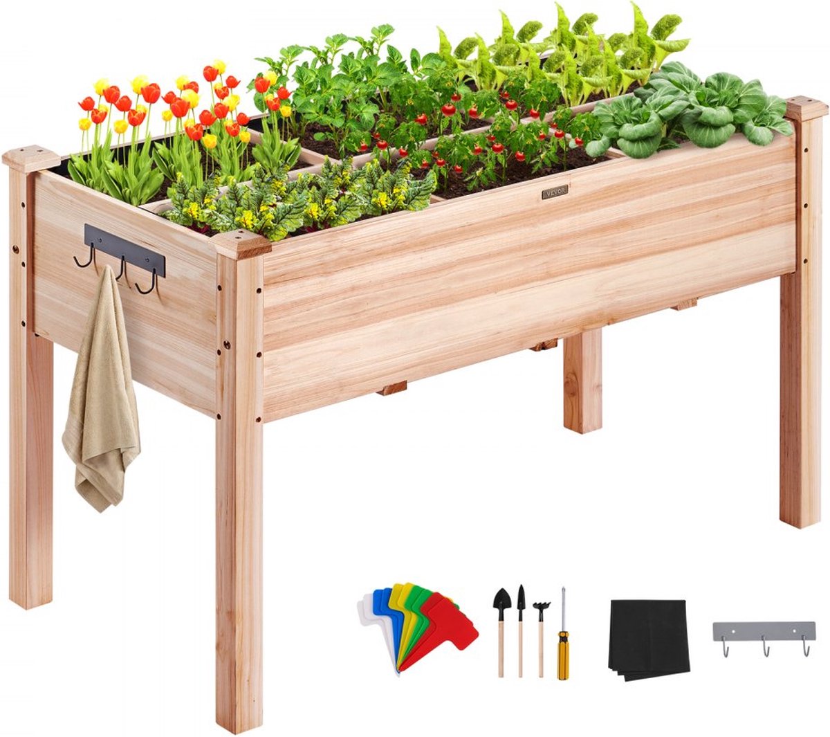 Hoogslaper houten plantenbak koud frame plantenbak groentebed 120x58x76cm