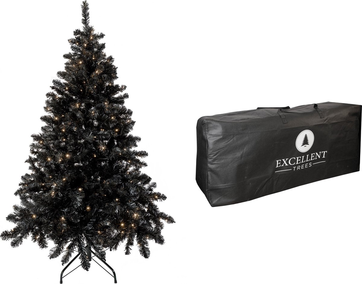 Excellent Trees® Stavanger Black 180 cm -Zwarte Kerstboom met Verlichting - gratis Opbergtas t.w.v. € 27.50 – foto 3