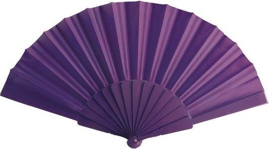 2x Spaanse handwaaier paars 23 cm - Festival waaier - Spaanse waaier