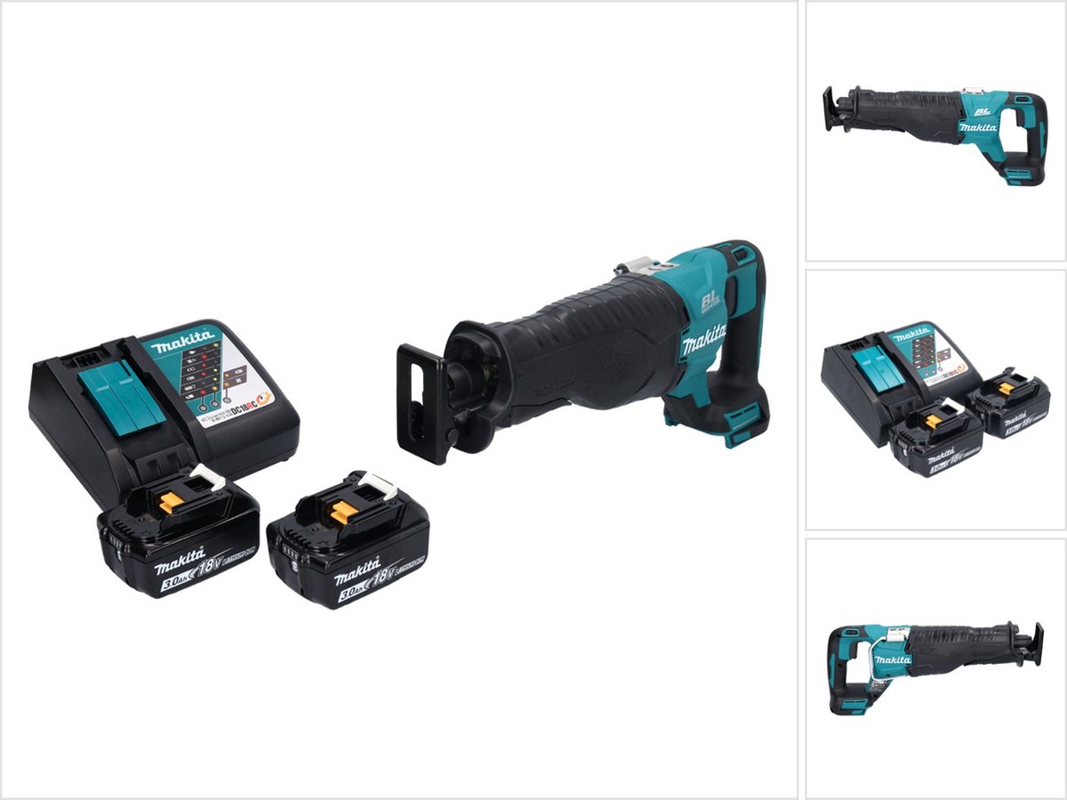 Makita DJR 187 RF accu reciprozaag 18 V borstelloos + 2x oplaadbare accu 3.0 Ah + lader