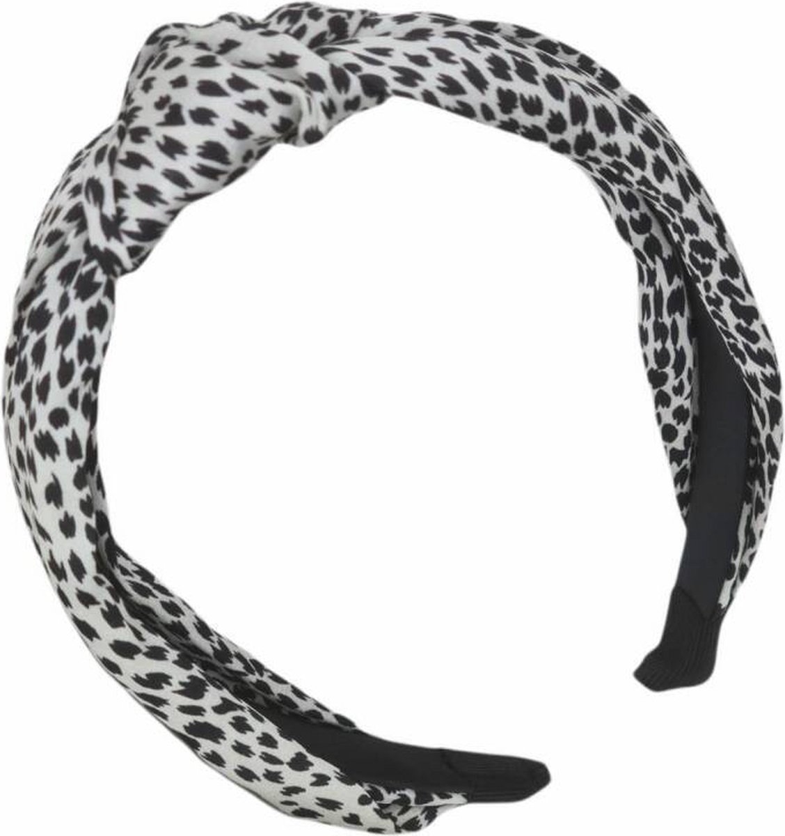 Haarspeldjes & zo Diadeem stof haarband met vlekjes wit met zwart