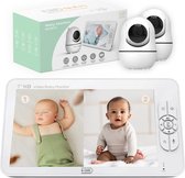 B-care Babyfoon met 2 Camera´s - 7.0 Inch HD Scherm - Split Screen - Zonder Wifi en App - Baby Monitor - Baby Camera