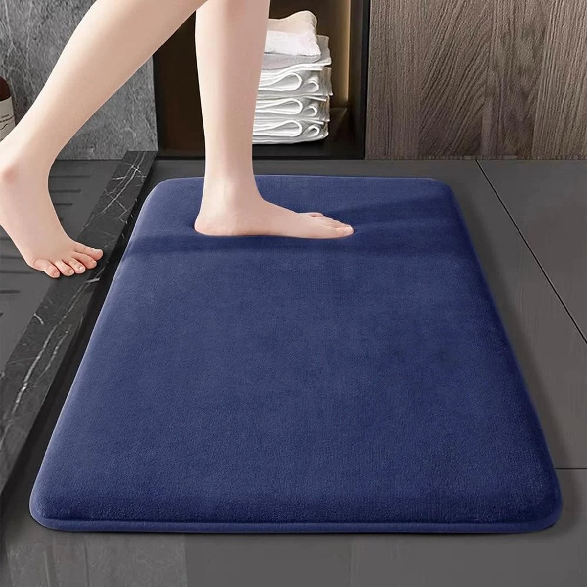 RG Enterprises® - Super Absorberende badmat - Douchemat - 50x80 - BLAUW