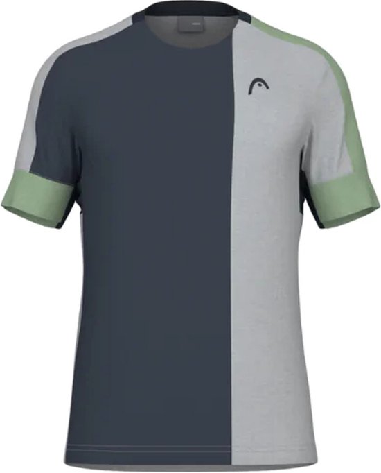 Head T-shirt Tech Padel Grijs/Blauw/Groen Padel Maat L