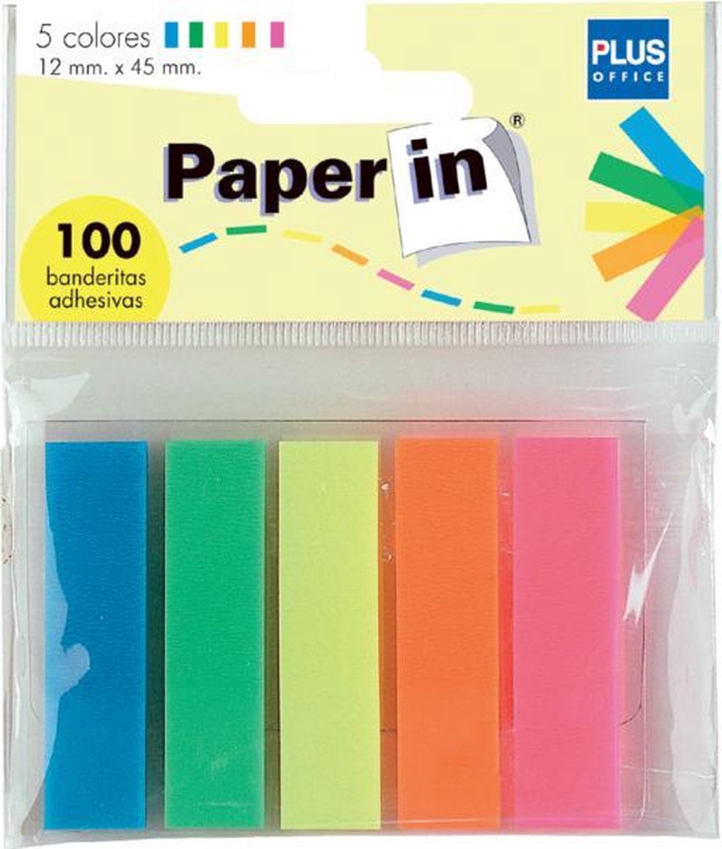 Kores - Self-adhesive index strips on ruler, self-adhesive bookmarks and document marking, school and office supplies, 12 x 45 mm, set of 8 assorted colors of 25 sheets each