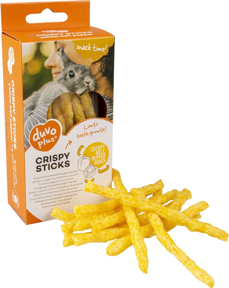 Duvoplus - Knaagdierensnack - Knaagdier - Krokante Knabbelsticks Gele Paprika 50g Geel - 1st