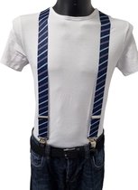 bretels heren - Bretels - bretels heren volwassenen - bretellen voor mannen - bretels heren met brede clip Blauw