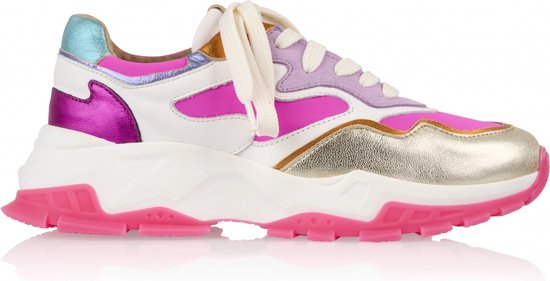 DWRS Label - Dames Sneakers Chester - White Neon Pink - Maat 39