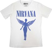 Nirvana - Angelic Blue Mono Dames T-shirt - XL - Wit