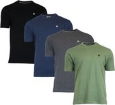 4-PackDonnay T-shirt (599008) - Sportshirt - Heren - Black/Navy/Charcoal/Army (604) - maat L