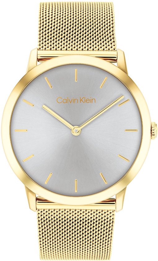 Calvin Klein CK25300003 EXCEPTIONAL Dames Horloge - Mineraalglas - Staal - Goudkleurig - 37 mm breed - Quartz - Druksluiting - 3 ATM (spatwater)