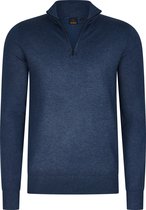 Mario Russo Half Zip Sweater Jeans Blue L