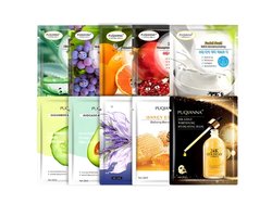 PUQIANNA - beauty gezichtsmasker 20 stuks - Anti-rimpel Huidbevochtiger met aloë vera-extract - Collageenhuid Diep hydraterend - Vlekverheldering - Gezichtsmasker om de poriën te reinigen - Voor een stralende huid - Voedt levenloze huid - dode huid