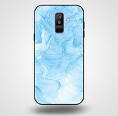 Smartphonica Telefoonhoesje voor Samsung Galaxy A6 Plus 2018 met marmer opdruk - TPU backcover case marble design - Lichtblauw / Back Cover geschikt voor Samsung Galaxy A6 Plus 2018