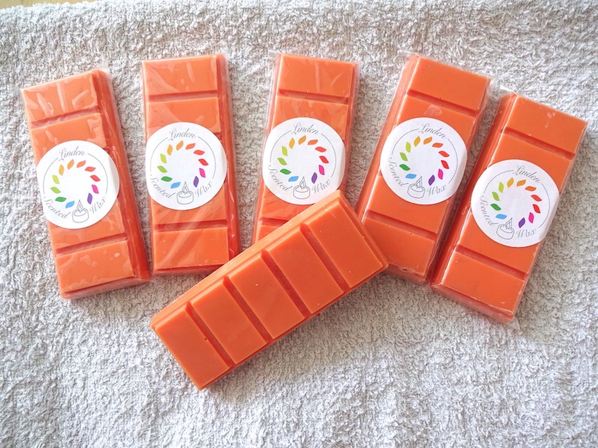 Linden Snapbar waxmelts wax melt geur PEACHY / PERZIK - handgemaakt - 100% sojawax - aromatic - voor geurbrander - huisparfum -