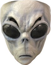 Partychimp Latex Halloween Masker Alien Grijs voor bij Halloween Kostuum Volwassenen Carnaval - Latex - One Size