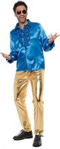 Partychimp Disco Broek Heren Disco outfit Carnavalskleding Heren Carnaval Foute Party - Goud - Maat S/M - Polyester