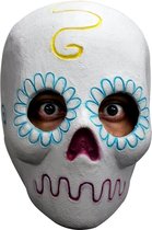 Partychimp Sugar Skull Skelet Schedel Day Of The Dead Volledig Hoofd Halloween Masker voor bij Halloween Kostuum Volwassenen Carnaval - Latex - One size