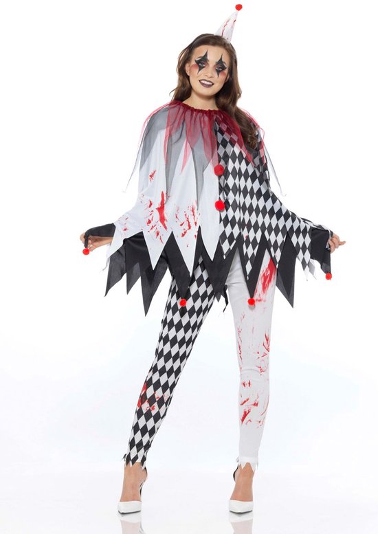 Karnival Costumes Costume de Clown de bouffon d'Halloween Déguisements pour femme Costume d'Halloween pour femme Adultes Déguisements Adultes - Polyester - Taille M