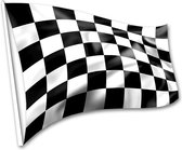 Partychimp Finishvlag 90 X 150 Cm Polyester Wit/zwart | Formule 1 | F1 |