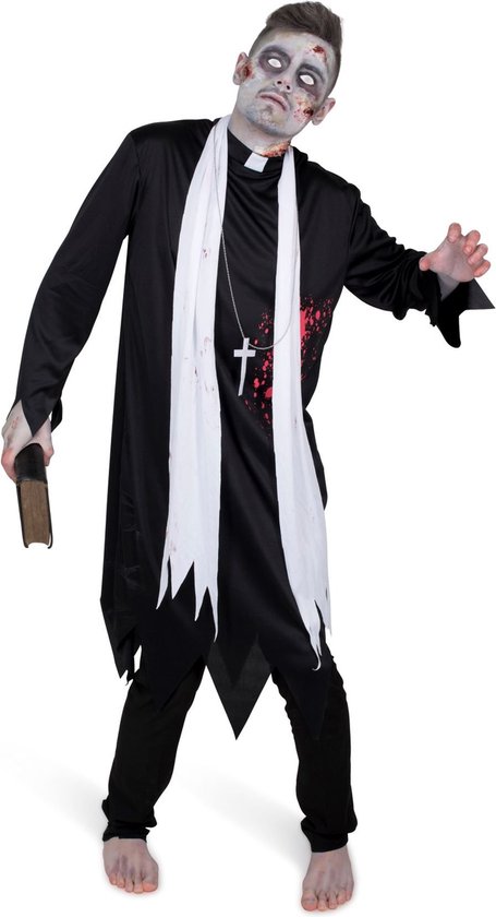 Zwart zombie priester gewaad voor mannen - Volwassenen kostuums |