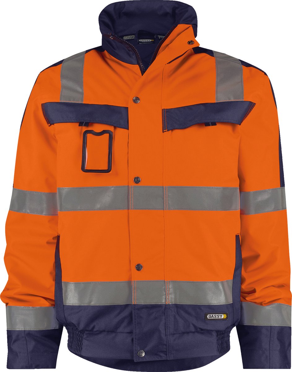 DASSY® Lima Hogezichtbaarheidswinterjas - maat XL - FLUO-ORANJE/MARINEBLAUW