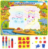 Igoods speelmat 110 x 80 cm - Tekenmat Met 4 Magic Pennen & Stempelset - Aqua Magic Doodle Mat voor Kinderen - Speelgoed Cadeau voor 3 tm 8 Jaar