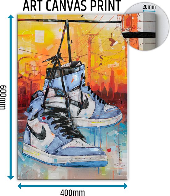 Sneaker canvas powerlines university blue 40x60 cm