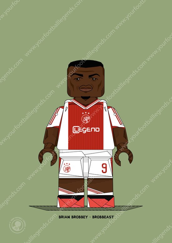 Poster Brian Brobbey - A4 297x210mm - Ajax Amsterdam Poster - Voetbal - Your Football Legends - Voetbal Posters