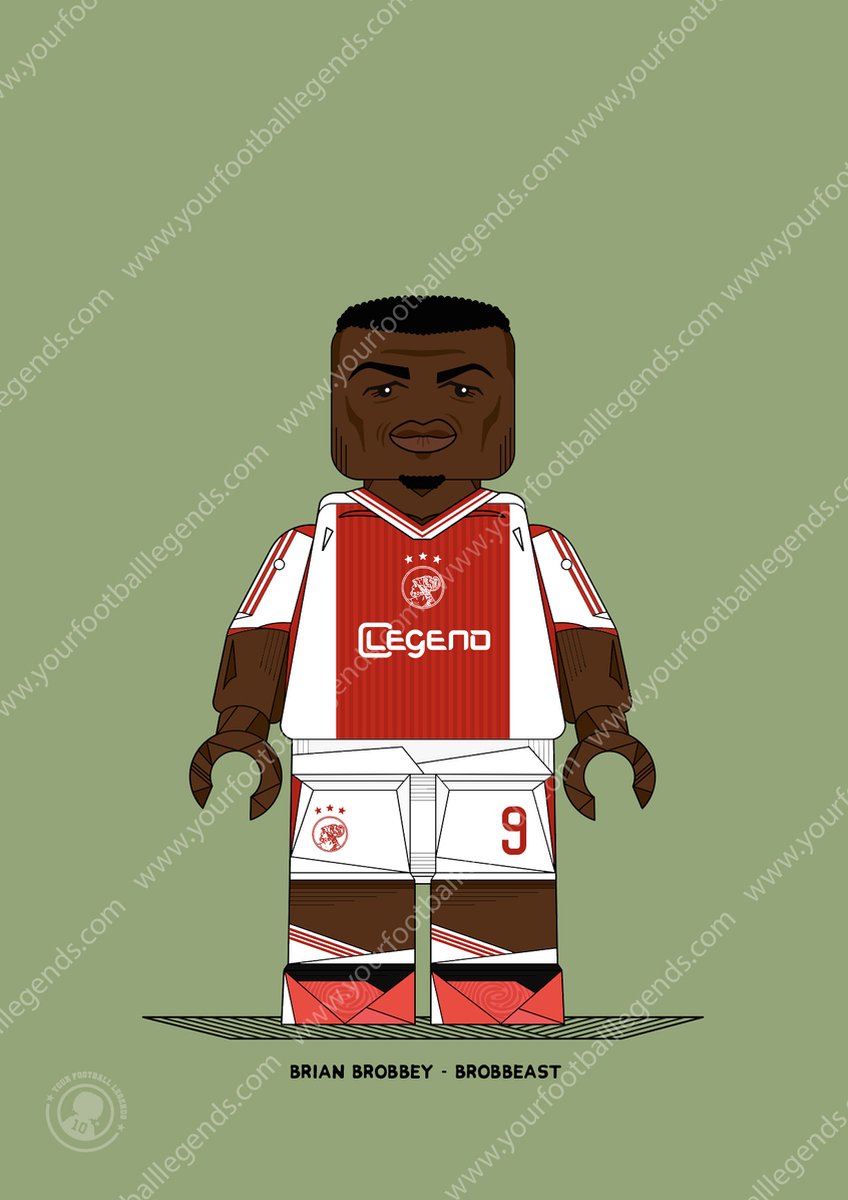 Poster Brian Brobbey - A4 297x210mm - Amsterdam Poster - Voetbal - Your Football Legends - Voetbal Posters
