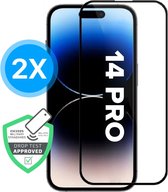 14 Pro Screenprotector - 2 Stuks - 9H Gehard Glas - Volledig Bedekt - Vetafstotend - Beschermglas - Military Grade - Scherm - Screen Protector iPhone 14 Pro - Zwart