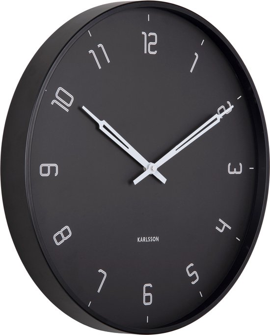 Karlsson Horloge Murale Stark - Zwart - Ø40cm - Horloge Murale Moderne