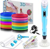 Fleau Kids 3D Pen Starterspakket Blauw XL - 75m Filament - 15 Kleuren Vullingen + Vele Extra's - Knutselen en Tekenen - 3D Printen - Tekenset