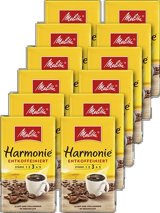 Melitta Harmonie entkoffeiniert (cafeïnevrij) Gemalen - 12x500Gr