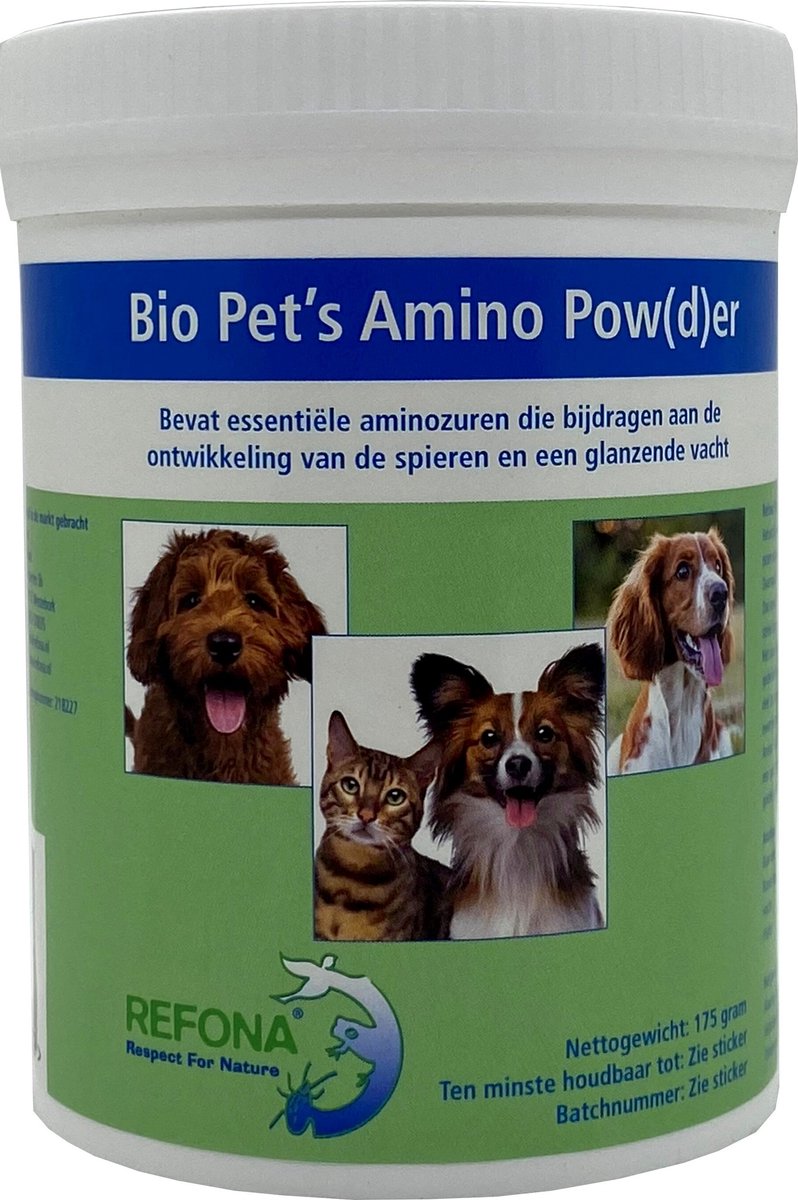 Bio Pet's Amino Pow(d)er 175g - supplement voor honden en katten - opbouw spieren - glanzende vacht