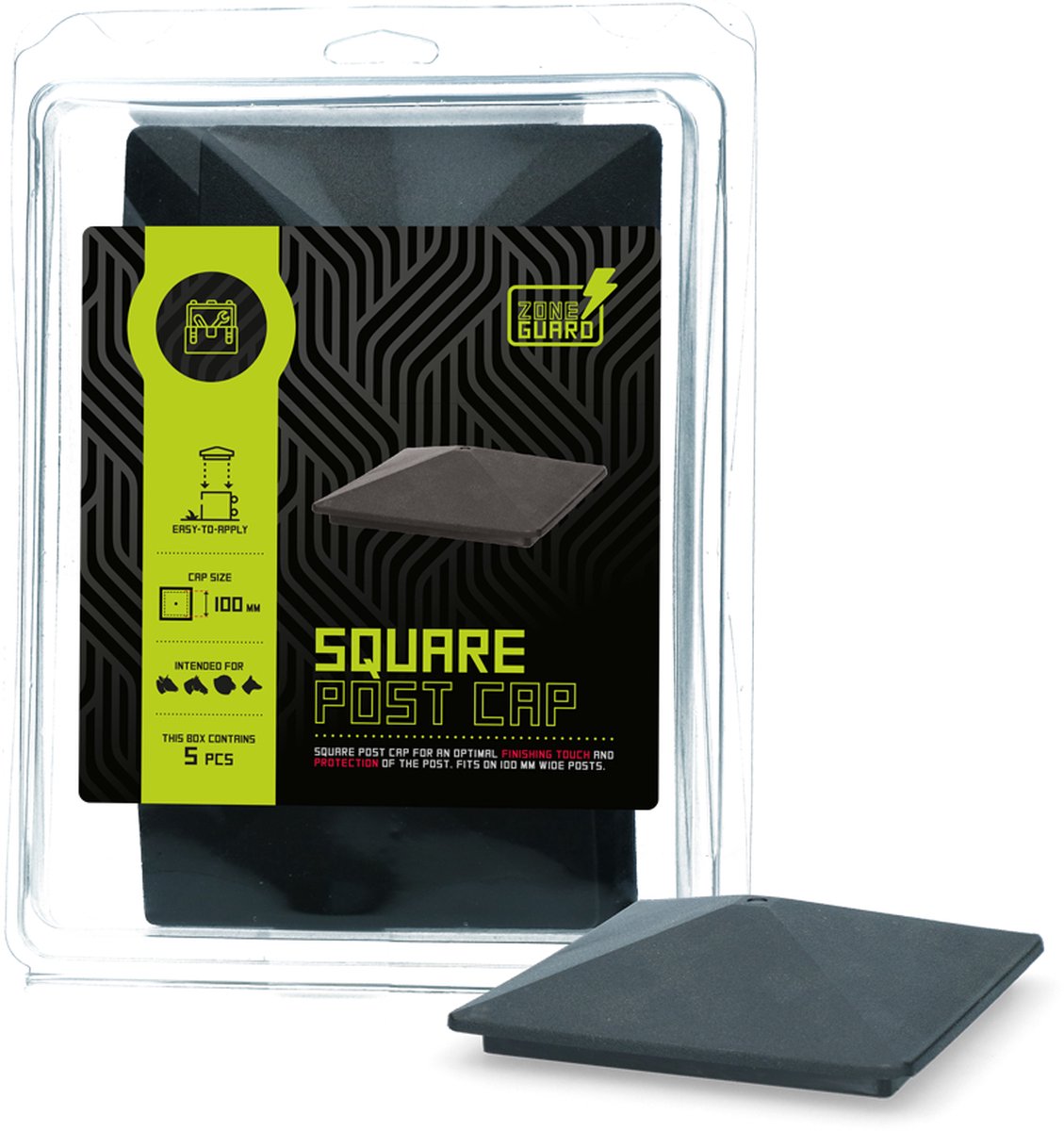 ZoneGuard Vierkant paalkapje 100mm