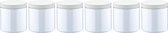Scrubzout Perzik - 300 gram - Pot met witte deksel - set van 6 stuks - Hydraterende Lichaamsscrub